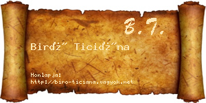 Biró Ticiána névjegykártya
